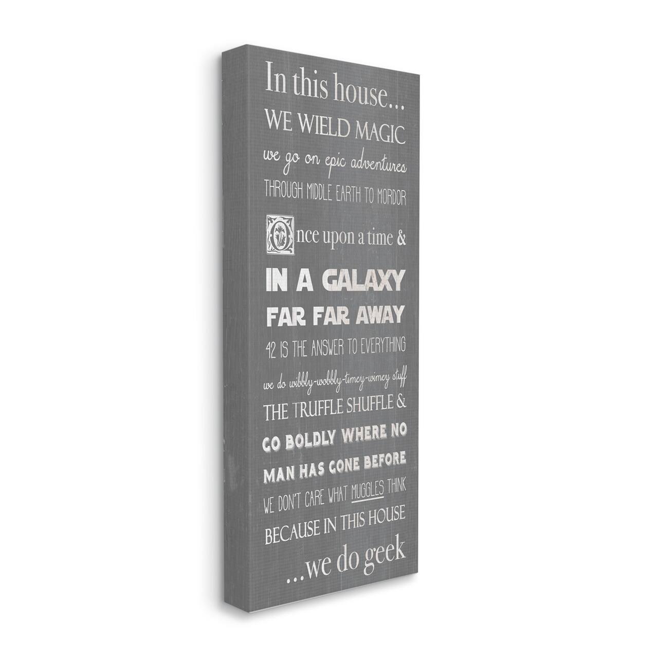 Stupell Industries In This House Phrase Family Movie Night Quotes Canvas Wall Art